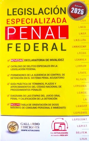 LEGISLACIÓN ESPECIALIZADA PENAL FEDERAL 2024