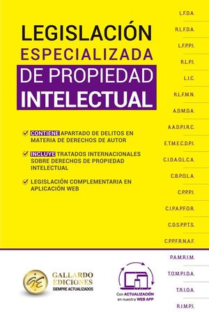 LEGISLACIÓN ESPECIALIZADA DE PROPIEDAD INTELECTUAL 2026