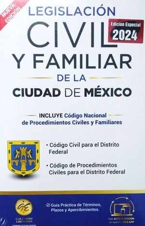 LEGISLACIÓN  CIVIL Y FAMILIAR DE LA CIUDAD DE MÉXICO 2024