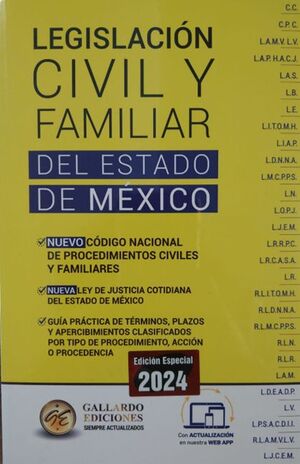 LEGISLACIÓN CIVIL Y FAMILIAR DEL ESTADO DE MÉXICO 2024