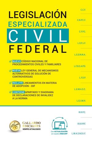 LEGISLACIÓN CIVIL FEDERAL ESPECIALIZADA 2026