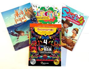 PACK GUÍA 4 SANTILLANA ESCENARIOS + ALAS + DETEC + EDUC SOCIO