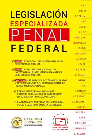 LEGISLACIÓN ESPECIALIZADA PENAL FEDERAL 2026