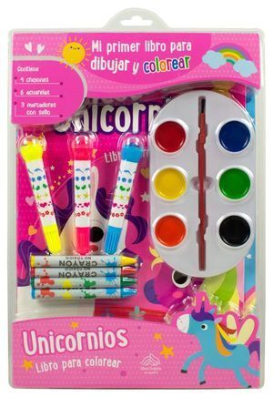 MI PRIMER LIBRO PARA DIBUJAR Y COLOREAR UNICORNIOS