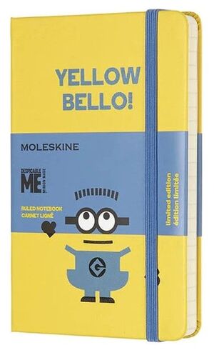 LIBRETA MINIONS DE BOLSILLO AMARILLA HOJA RAYADA PASTA DURA