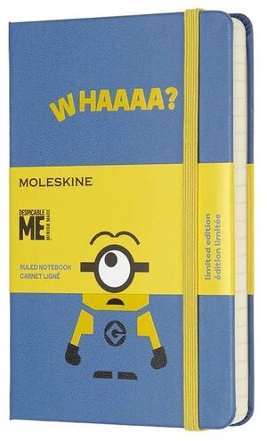 LIBRETA MINIONS DE BOLSILLO AZUL HOJA RAYADA PASTA DURA