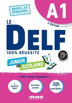 LE DELF A1 100% RÉUSSITE JUNIOR ET SCOLAIRE LIVRE + DIDIERFLE.APP