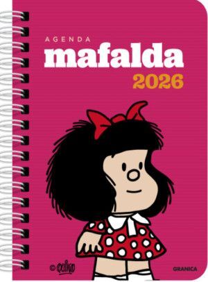 AGENDA MAFALDA 2026 DIA POR PÁGINA ROJA