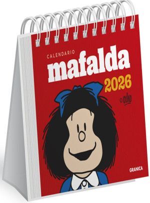 MAFALDA 2026 CALENDARIO ESCRITORIO ROJO