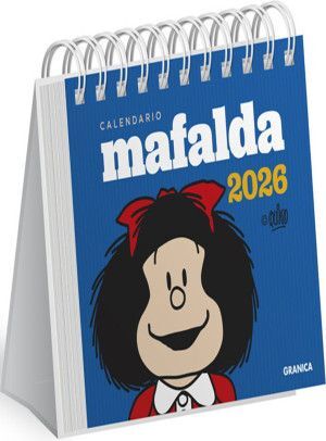 MAFALDA 2026 CALENDARIO ESCRITORIO AZUL