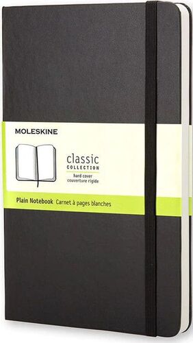 LIBRETA CLÁSICA DE BOLSILLO NEGRA HOJA BLANCA PASTA DURA