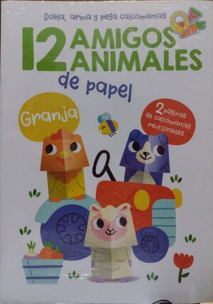 12 AMIGOS ANIMALES DE PAPEL. GRANJA